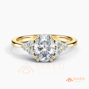 Bague à trois pierres en moissanite pour femme, couleur or, bijoux de fiançailles et d'anniversaire, style élégant pour un usage quotidien - Product Image 5