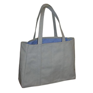 กระเป๋าชอปปิงผ้าคอตต้อนของมาโชลูส์20ออนซ์กระเป๋าผ้าแคนวาสธรรมชาติพร้อมช่องแขวนผ้าเยื่อบุ PV สำหรับช้อปปิ้งในฤดูร้อน - Product Image 1