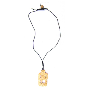 Collier ethnique avec pendentif cœur en perles d'os, chaîne à maillons unisexe, bijoux pour femmes et hommes, occasions de fête, hindouisme - Product Image 1
