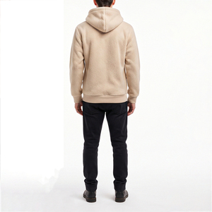 Sweat-shirt à capuche zippé en polaire beige pour femme, manches longues, couleur unie, vêtement d'hiver, design de logo personnalisé, sweat-shirt unisexe pour homme et femme - Product Image 5