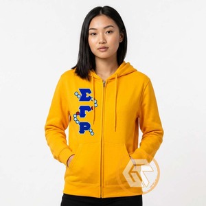 Sweat à capuche personnalisé Sigma Gamma Rho en molleton de coton uni, avec logo brodé sur le devant, écologique, respirant, pour l'automne et l'hiver - Product Image 4