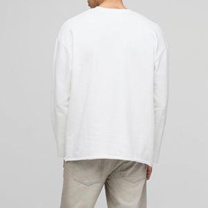 T-shirt en coton blanc à manches courtes pour homme, coupe classique, col rond, tricoté, couleur unie, logo sur le devant, style streetwear, séchage rapide - Product Image 3