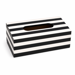 Boîte à mouchoirs décorative en résine noire et blanche avec couvercle en bois, porte-papier pour la maison, l'hôtel, la salle de bain, boîte à bijoux avec couvercle, cadeau - Product Image 1
