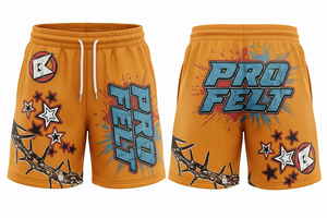 Pantalones Cortos Deportivos Personalizados con Diseño Nuevo, al por Mayor, Unisex, 100% Algodón, Transpirables, de Secado Rápido, con Estampado Puff, con Nombre de Marca - Product Image 3