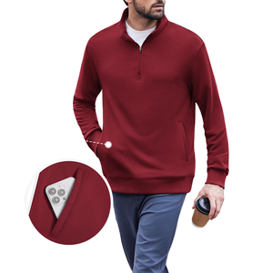 Sudaderas de Alta Calidad con Cierre de Cremallera de un Cuarto para Hombre, Transpirables, de Corte Holgado, Básicas, de Mezcla de Algodón, a Bajo Precio - Product Image 4
