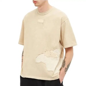 T-shirt à manches courtes pour homme, couleur unie, taille plus, décontracté, en coton tricoté - Product Image 5