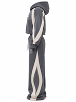 Ensemble de survêtement décontracté pour homme avec sweat à capuche et pantalon, color block, en coton French Terry respirant, coupe oversize, collection automne 2026