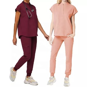 2026 Latest Design Women's Stylish Medical <b>Scrubs</b> Nursing Uniforms Solid Color OEM Available <b>Scrub</b> <b>Sets</b> - Product Image 5