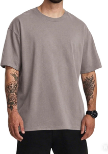เสื้อยืดโอเวอร์ไซส์ผู้ชาย ดีไซน์สั่งทำพิเศษ ผ้าคอตตอน 100% สไตล์วินเทจสีซีดจาง โลโก้ด้านหน้า ผ้าหนา สตรีทแวร์ เสื้อยืดเปล่า - Product Image 6
