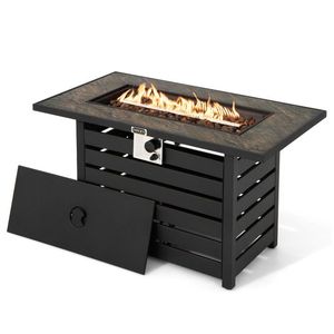Moderno Tavolo con Braciere a Propano da 42 Pollici, 50000 BTU, Riscaldatore da Esterno Autoportante con Rivestimento in Polvere e Vetro per Fuoco - Product Image 5