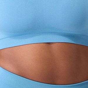 Light <b>Blue</b> Women's Seamless Athletic Sports <b>Bra</b> Stretch Performance <b>Bra</b> for Workout Yoga Gym Running Fitness - Product Image 4