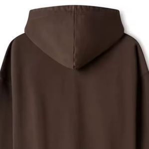 Sweat-shirt à capuche unisexe pour homme, en tricot uni, avec fermeture éclair, couleur marron foncé, tissu 100% coton 360g, vente en gros, logo personnalisé, vierge - Product Image 5