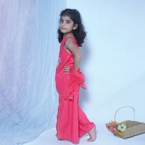 Kurti Rosa para Niñas con Bordado de Elefantes, Prenda Étnica Elegante para Cumpleaños y Eventos Familiares a Precio Accesible - Product Image 5