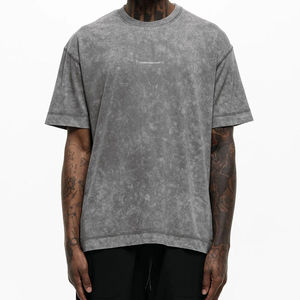 Customizable Vintage Men's Oversized 250Gsm Acid Wash T-Shirt Quick Dry Light 100% Cotton High Quality Print Pattern - Product Image 5