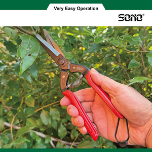 Tijeras de Jardín Industriales SONO J55 SANT DIY, con Mango Suave Rojo, Hoja de Acero al Carbono, Borde Liso, Herramienta de Corte Multiusos - Product Image 3