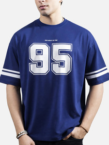 เสื้อยืดวินเทจ วาร์ซิตี้ 95 ทรงโอเวอร์ไซส์ สำหรับผู้ชาย สไตล์เสื้อเจอร์ซีย์แนวสตรีทแวร์ ผ้าฝ้ายลำลอง สปอร์ต - Product Image 1