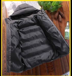 Veste décontractée à capuche pour homme, couleur unie, épaisse, automne-hiver, prix d'usine Chine-Bangladesh, broderie personnalisée du logo, vente transfrontalière - Product Image 5