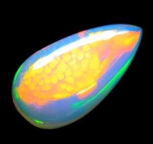 Opale éthiopienne en nid d'abeille de qualité supérieure - Pierre précieuse en cabochon - Forme poire - Opale en nid d'abeille - Pierres précieuses en vrac - Jeu de couleurs - Pierre naturelle - Product Image 5