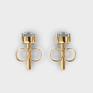 Pendientes de Diamantes Redondos Brillantes Cultivados en Laboratorio con Certificación IGI, Oro Amarillo/Blanco/Rosa de 9K, Pendientes Solitarios de Diamantes - Product Image 4