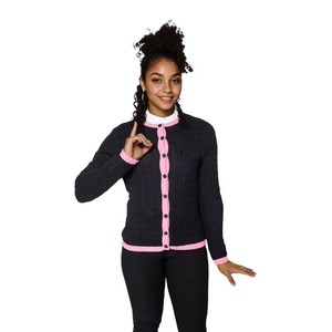 Suéter de Punto con Logotipo de Hermandad Personalizado al por Mayor, Cárdigan Acrílico para Mujer, Estilo Preppy con Doble Botonadura - Product Image 4