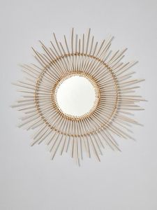 Miroir mural rond en rotin Linea Exports Inc, style bohème, cadre décoratif fait main, épaisseur 4,0 mm - Product Image 1