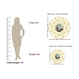 Bambi Beautiful Scandinavian Design Glass Vanity Mirror Golden Finish Frame Beveled Edge 4mm Thick Elegant Wall Mirror for - Product Image 4