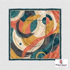 Foulard carré imprimé sur mesure effet soie, doux et léger, fabricant OEM ODM, produits textiles personnalisés Gotland, vente en gros - Product Image 1