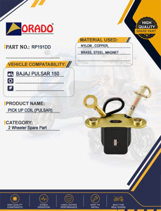 Bobina de encendido para Bajaj Pulsar 150, calidad de exportación para repuestos de motocicletas en India, Orado. - Product Image 4