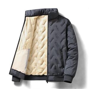 Veste parka décontractée ample en laine d'agneau chaude et imperméable pour homme, automne-hiver 2023, gris - Product Image 1