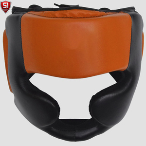 Premium Quality Cowhide Leather MMA <b>Dummy</b> Head Guard Sparring Helmet Quick Dry Fabric Protective Gear Boxing - Product Image 4