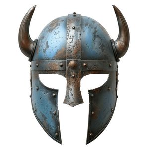 Réplique de casque viking en métal de style antique avec cornes, forme ronde, décoration d'intérieur, objet de collection, technique de moulage - Product Image 4