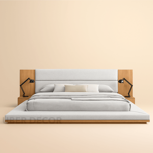 Customisable Ultra-Low Modern Platform <b>Bed</b> MahoganySlate Mercer41Mercer41 1000kg for Luxe Bedrooms - Product Image 5