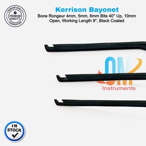 Juego de Instrumentos Ortopédicos para Columna Vertebral de Acero Alemán de Alta Calidad con Logotipo Personalizado, 3 Piezas, Pinzas Kerrison Bayonet, 23 cm, CE - Product Image 2