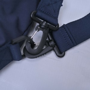 Sac de week-end HOOGA bleu marine en PU, fermeture éclair, deux poignées, résistant à l'eau, grande capacité, sacs portables avec chaîne de perles - Product Image 2