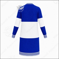 Nouveau design Zeta, cardigan décontracté d'hiver pour femmes, bleu et blanc uni, manches longues, col en V, pull en tricot, logo brodé, 100% acrylique