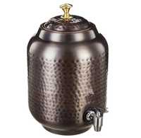 Pot Matka en Cuivre Pur Martelé avec Robinet et Couvercle pour Distributeur d'Eau