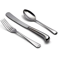 Ensemble de couverts élégants en acier inoxydable, finition miroir, design minimaliste, passe au lave-vaisselle, fourchettes, cuillères, couteaux pour la maison, l'hôtel, la salle à manger