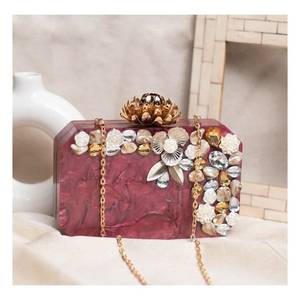 Bolso de Mano de Resina Pintado a Mano Ecológico para Mujer, Diseño con Cierre de Cuentas, Modelo con Patrón, Regalo para el Día de la Madre, Personalizable - Product Image 6