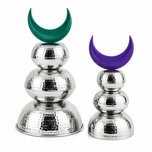 Handcrafted Aluminum Mosque Minaret Tower Sculpture Modern Middle East Tabletop Decor Muslim <b>Gifts</b> Luxury Silver Islamic Craft - Product Image 3
