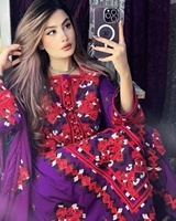 Robe en mousseline de soie à motif floral brodé à la main, style bohème, coupe évasée, manches longues, longueur genou, pour femmes adultes, à porter en été et en automne