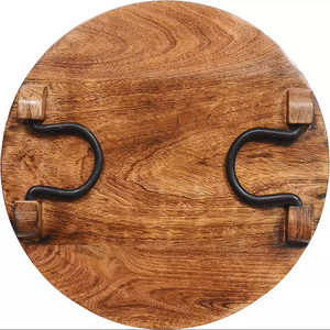 Nueva Bandeja de Servir de Madera de Acacia Sólida, Estilo Moderno, Bandeja Decorativa para Servir Alimentos - Product Image 4