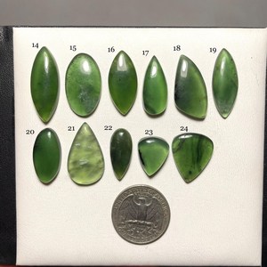 10 Piezas de Cabujón de Jade Nefrita Natural de Primera Calidad |   Piedra Verde Profunda de la Serenidad y la Suerte |   Piedra Preciosa de Cristal Curativa - Product Image 2