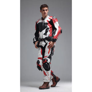 Traje de Cuero para Motociclismo con Diseño Impreso para Hombre, para Uso en Verano e Invierno - Conjunto de Chaqueta y Pantalones para Motocicleta - Product Image 5