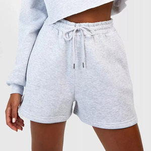 Custom Logo Women's Casual Running Tracksuit Cotton Fleece Winter 2-Piece Jogger Hoodies Knee Tops Solid Short Track Suits - Product Image 5
