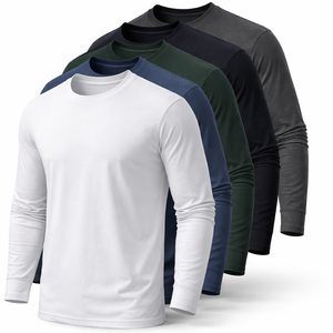 เสื้อยืดแขนยาวผู้ชายผ้าฝ้าย 100% จำนวนมาก - รับผลิตแบบ OEM พิมพ์ลายตามสั่ง ระบายอากาศได้ดี แห้งเร็ว ผ้า 320 กรัม สำหรับขายส่ง - Product Image 3