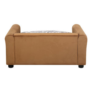 โซฟาสัตว์เลี้ยงขนาดเล็กทรงสี่เหลี่ยม โครงไม้สวยงาม หุ้มผ้ากำมะหยี่อย่างดี เหมาะสำหรับแมวและสุนัข ใช้ได้ทั้งในบ้าน ห้องนอน และออฟฟิศ - Product Image 6