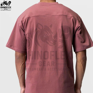 T-shirt surdimensionné vintage streetwear personnalisé de haute qualité pour hommes, couleur contrastée, en coton. - Product Image 3