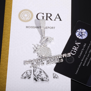 จี้พระเยซูประดับเพชรโมอิสซาไนต์สุดหรู สีทองขาว สไตล์ฮิปฮอป สร้อยคอแฟชั่น เครื่องประดับทางศาสนา - Product Image 3