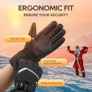 Guantes Térmicos Profesionales para Esquí, Manoplas Impermeables para Snowboard, Equipo Transpirable de Invierno con Tela de Alta Densidad para Deportes de Nieve - Product Image 5