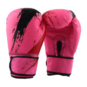 Gants de boxe d'entraînement en similicuir bleu avec fermeture à lacets pour adultes, design respirant - Product Image 3